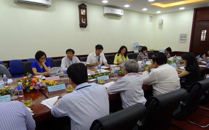 Đoàn chuyên gia đánh giá ngoài khảo sát sơ bộ tại Trường Đại học Khoa học Xã hội và Nhân văn-Đại học Quốc gia Thành phố Hồ Chí Minh