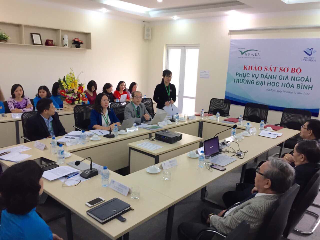 Đoàn chuyên gia đánh giá ngoài khảo sát sơ bộ tại Trường Đại học Hòa Bình