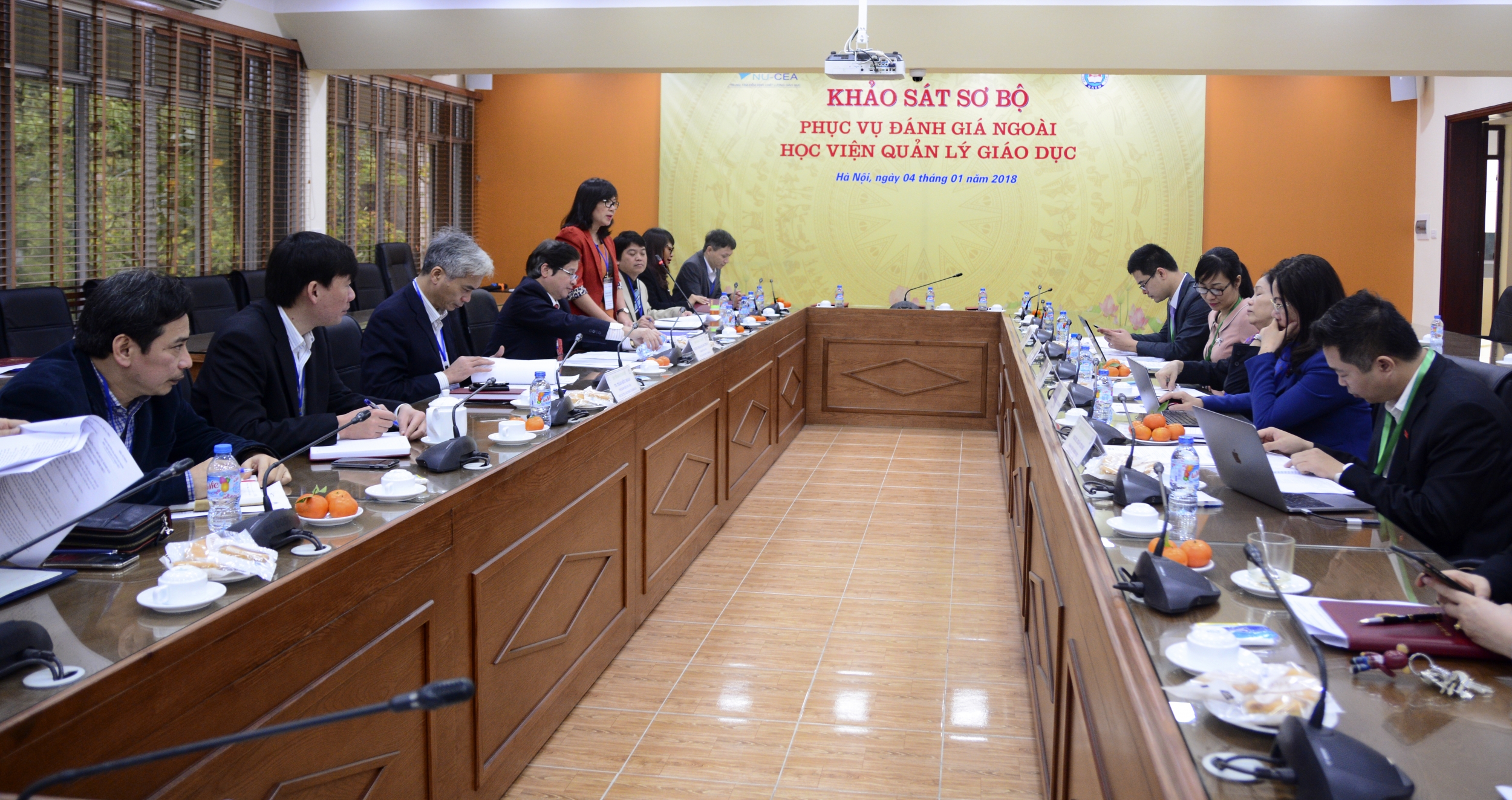 Đoàn chuyên gia đánh giá ngoài khảo sát sơ bộ tại Học viện Quản lý giáo dục