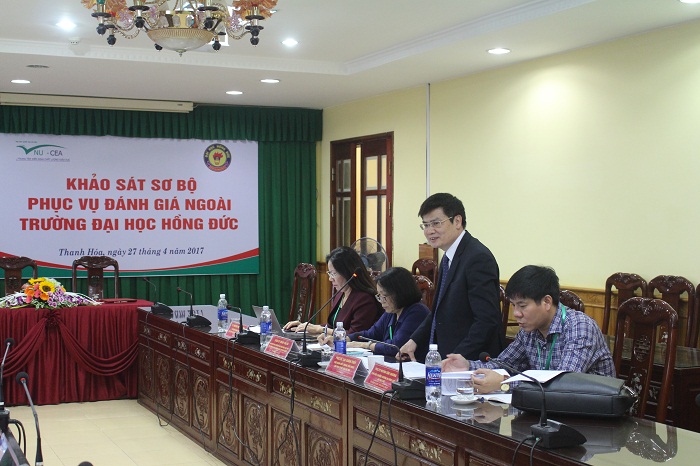 Đoàn chuyên gia đánh giá ngoài khảo sát sơ bộ tại Trường Đại học Hồng Đức