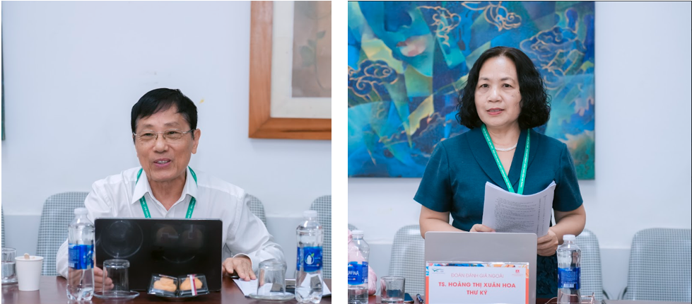 GS.TS. Mai Trọng Nhuận và TS. Hoàng Thị Xuân Hoa trao đổi tại Khảo sát sơ bộ