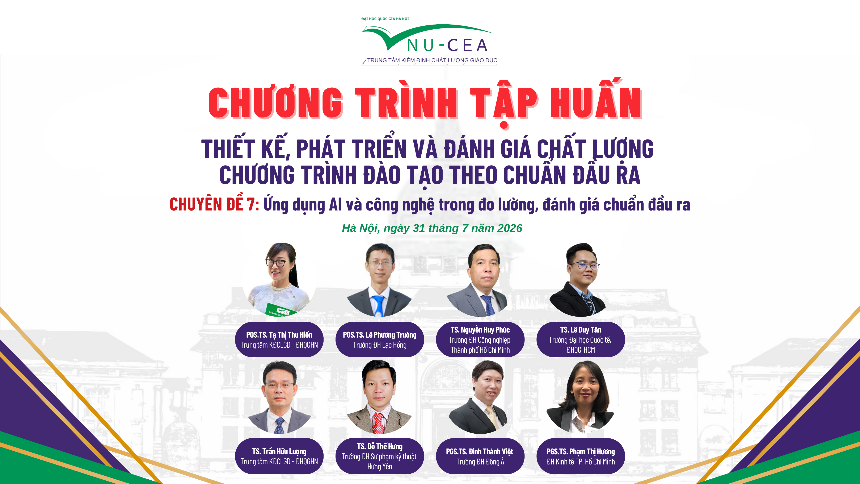 Tập huấn Thiết kế, phát triển và đánh giá chất lượng CTĐT theo Chuẩn đầu ra - Chuyên đề 7 - Ứng dụng AI và công nghệ trong đo lường, đánh giá chuẩn đầu ra