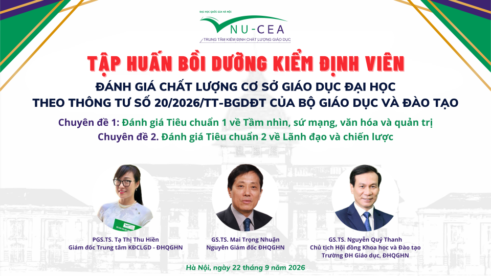Buổi tập huấn đầu tiên về đánh giá chất lượng cơ sở giáo dục đại học theo Thông tư 20/2026/TT-BGDĐT