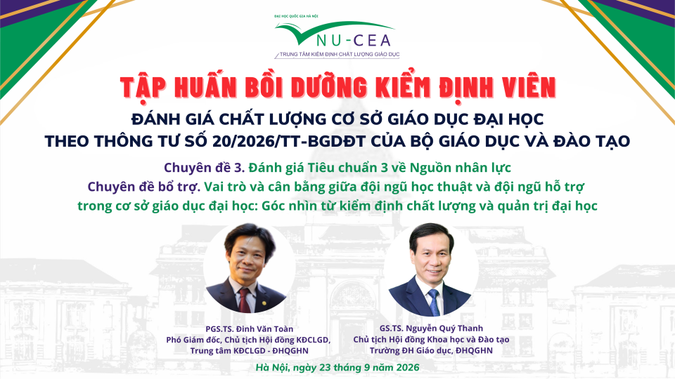 Tập huấn hướng dẫn đánh giá chất lượng cơ sở giáo dục đại học Tiêu chuẩn 3 theo Thông tư 20/2026/TT-BGDĐT