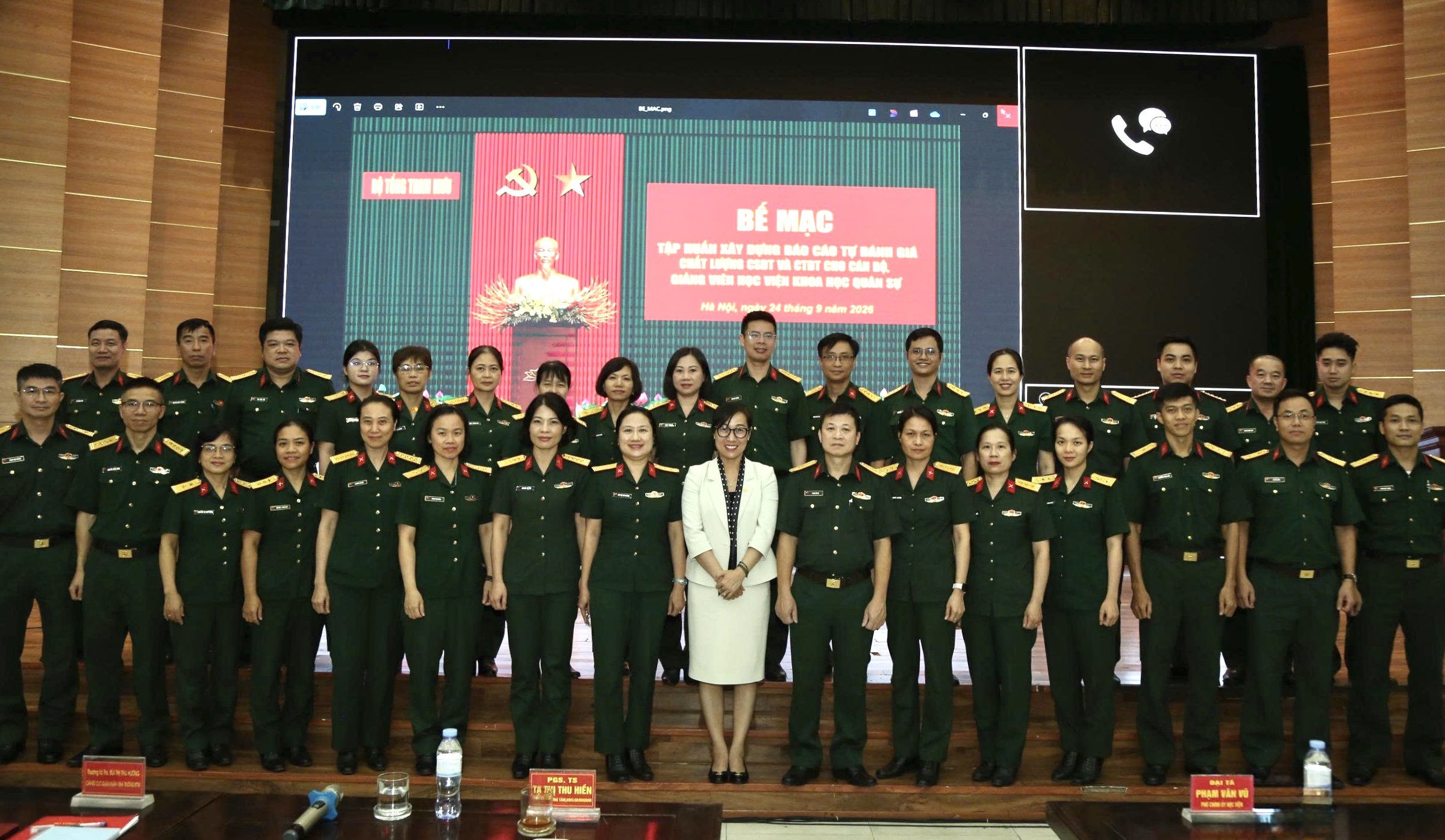 Trung tâm KĐCLGD - ĐHQGHN phối hợp với Cục Quân huấn-Nhà trường tổ chức Tập huấn về ĐGCL CSGD và CTĐT tại Học viện Khoa học Quân sự