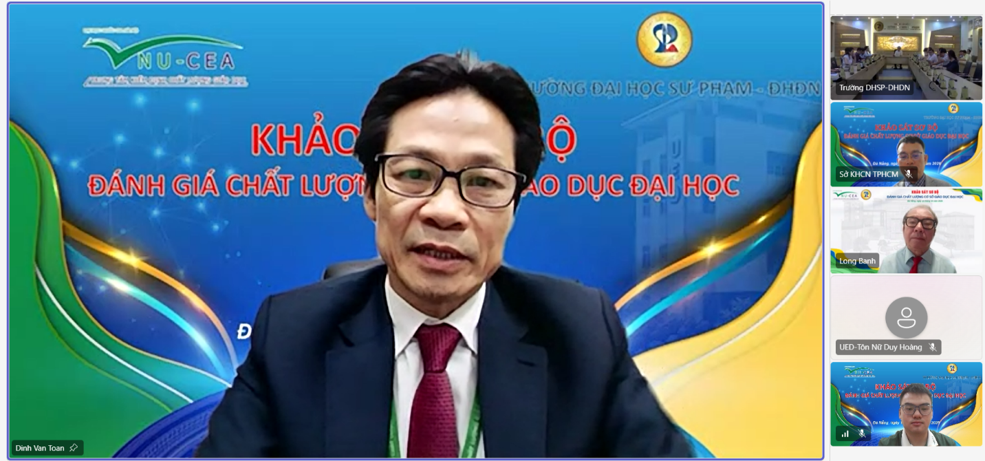 PGS.TS. Đinh Văn Toàn - Phó Giám đốc, Chủ tịch Hội đồng KĐCLGD Trung tâm phát biểu